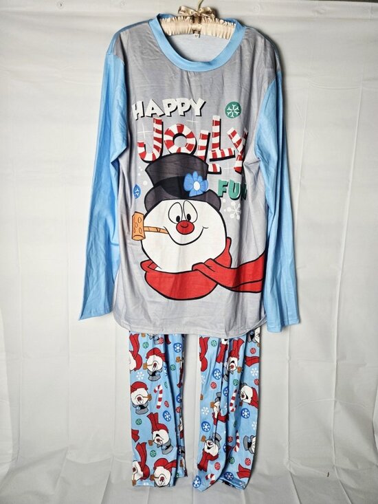 Unbranded Other - Blue & Gray Frosty The Snowman Printed Pajama Set Men's Size Medium NEW